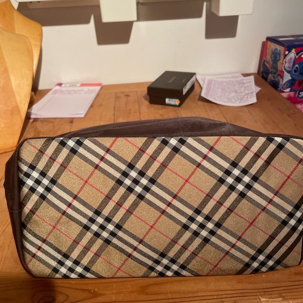 Burberry Brown Tote with Silver Handle - Picture 2 of 2